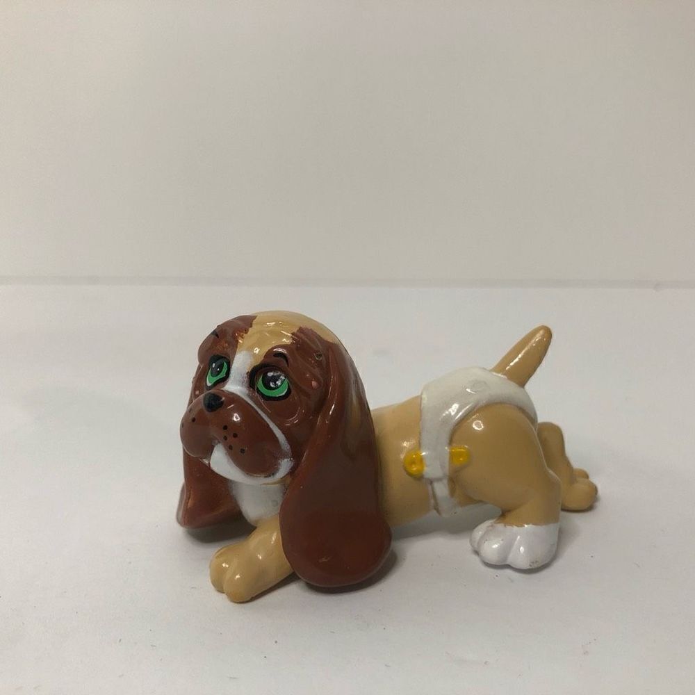 Vintage 1991 baby face magic diaper baby pet dog pvc figure 2.5" Long galoob‎